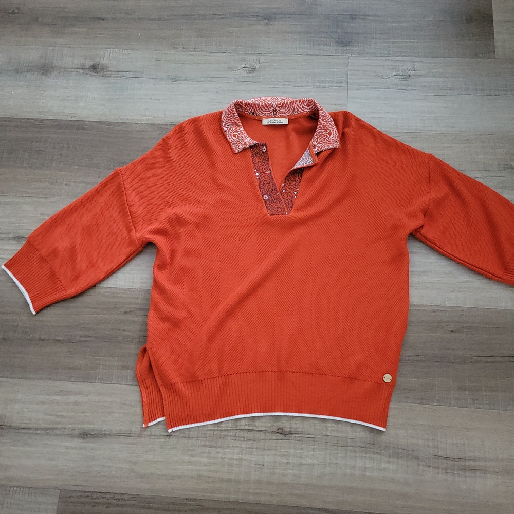 Women's Orange Collared Blouse - image 6